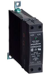 Crydom Solid State Relay, 1-Ph 22mm ZS, 20A 480 VAC SCR Output DIN-Rail Mount, CKRD4820