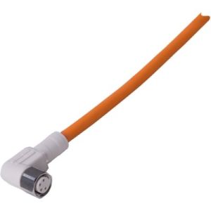 Carlo Gavazzi Connector Cable IP69K M8 AC/DC 90° Angled Female Plug 4-Wire 5-Meter Cable, CONB54NF-A5W