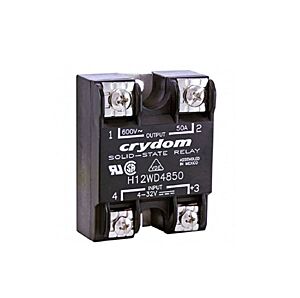 Crydom Solid State Relay - 1 Phase Instantaneous SCR Snubberless 480VAC/125A    4-32VDC IN    H12WD48125-10 <br>(Images is for references only    actual product refer specification).